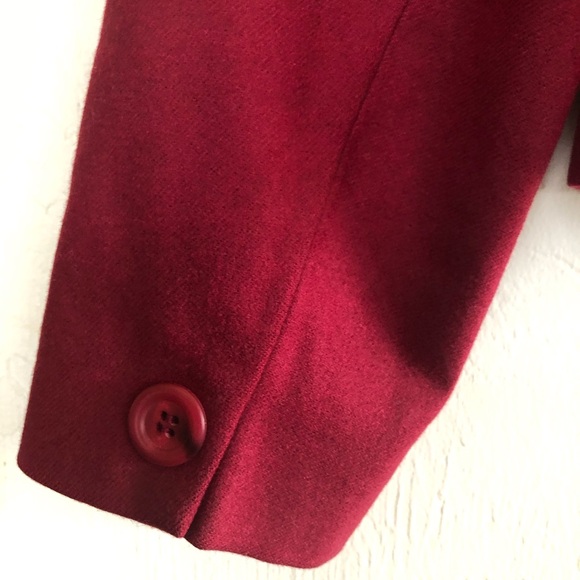 PENDLETON Womens Short Jacket 100% Virgin Wool Size 6 Dark Red Made In U.S.A - Picture 8 of 16